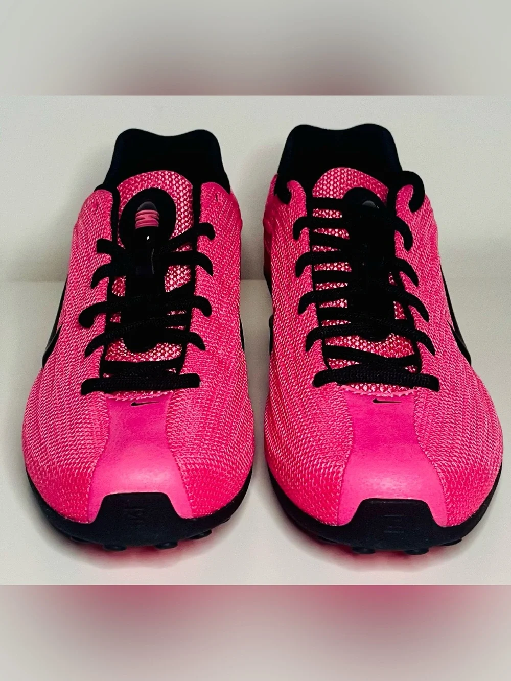 Nike Women’s Shox Pink Running Sneakers with Black Accents